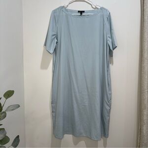 Eileen Fisher Boat Neck Tencel Lyocell T-Shirt Dress L/G